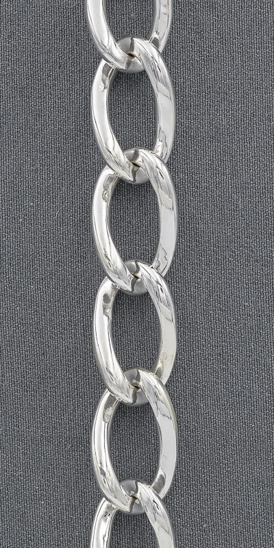 Sterling silver oval oval pipe link bracelet - Silvertree Jewelry #