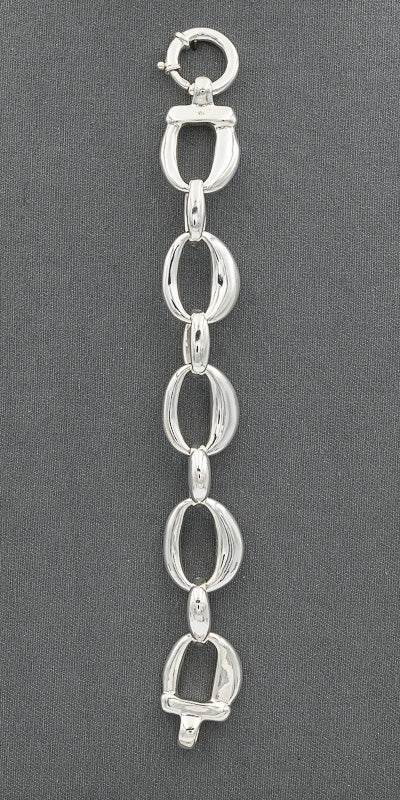 Sterling silver oval bold bracelet
