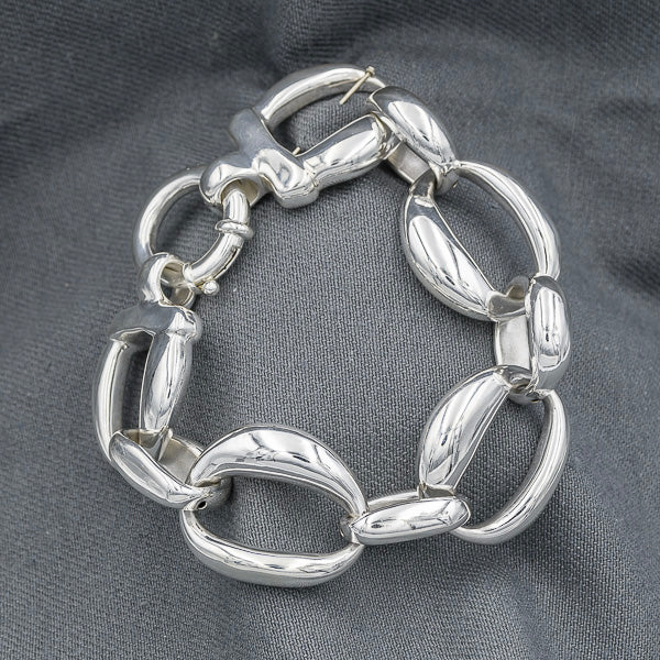 Sterling silver oval bold bracelet - Silvertree Jewelry #