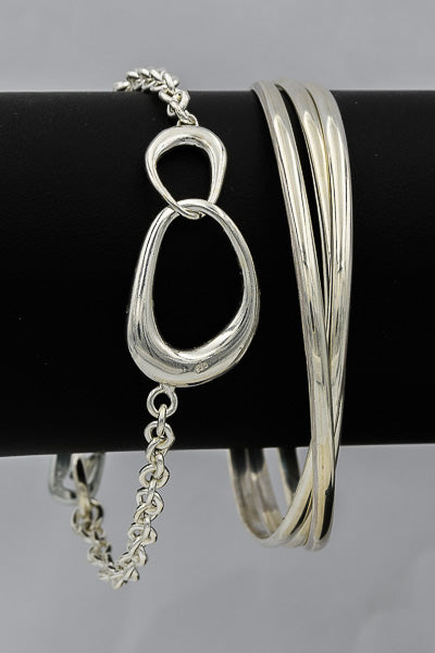 Sterling silver irregular shapes bracelet - Silvertree Jewelry #