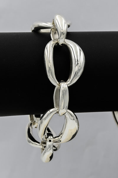 Sterling silver oval bold bracelet - Silvertree Jewelry #
