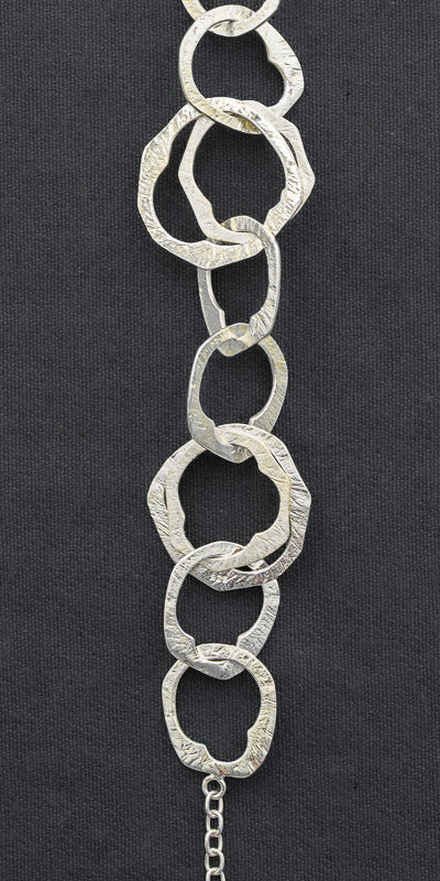 Sterling silver irregular circle bracelet