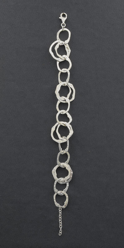 Sterling silver irregular circle bracelet
