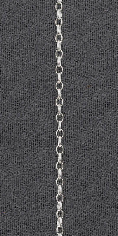 Sterling silver oval link bracelet 2 mm