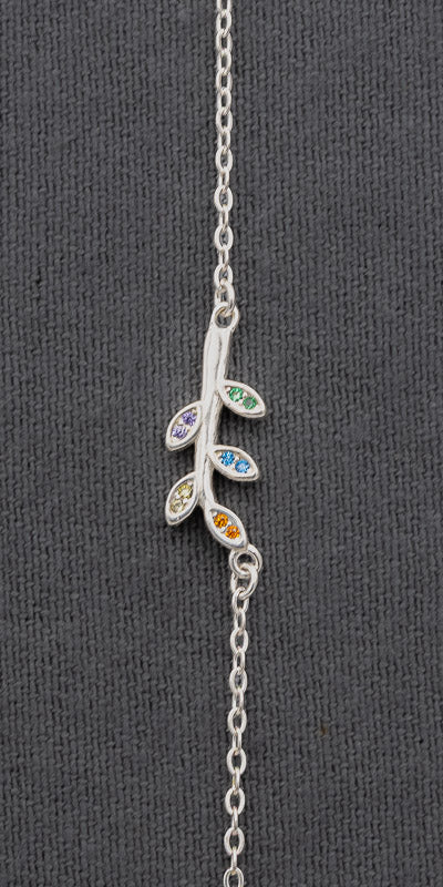 Sterling silver cubic branch leaf