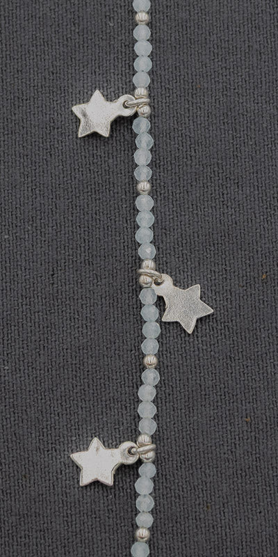 Sterling silver and blue Chalcedony stones with stars