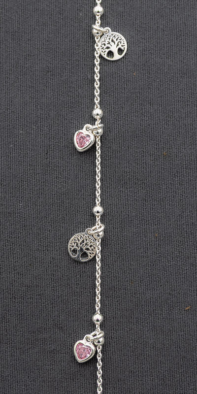 Bracelet with hearts and Tree of life discs