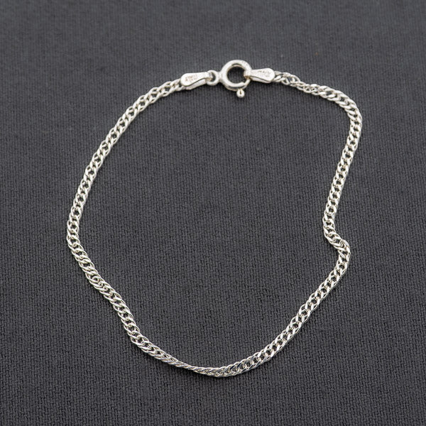 Sterling silver flat curb bracelet