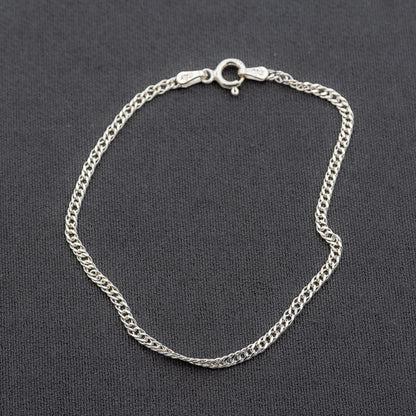 Sterling silver flat curb bracelet