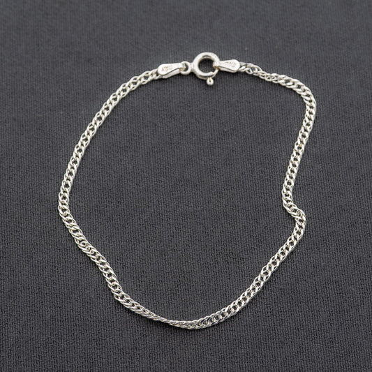 Sterling silver flat curb bracelet