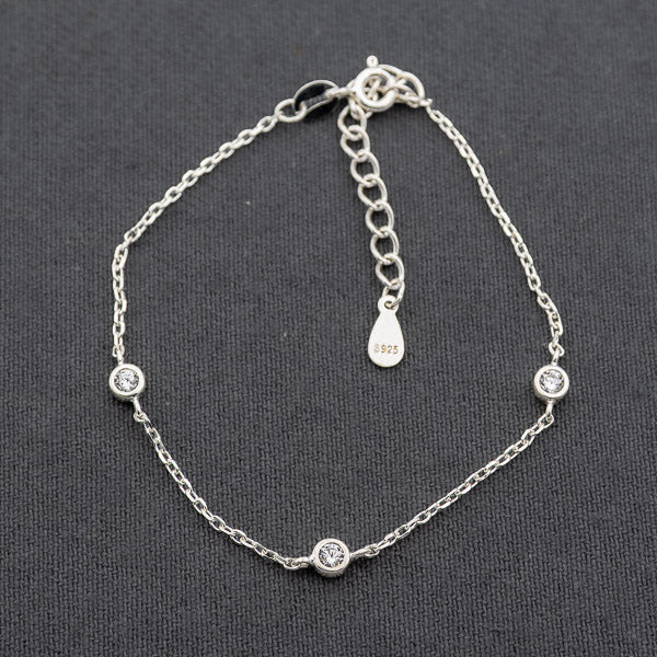 Sterling silver bracelet with cubic zirconias