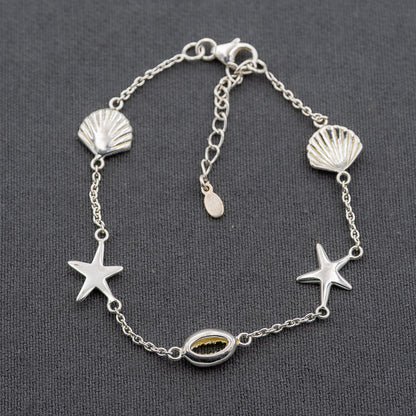 Sterling silver shell bracelet