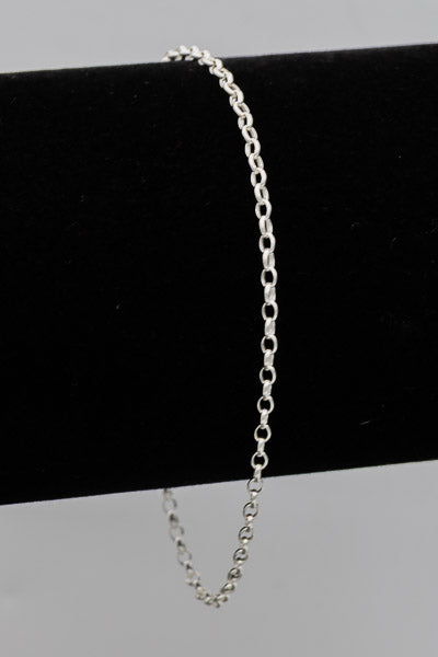 Sterling silver oval link bracelet 2 mm