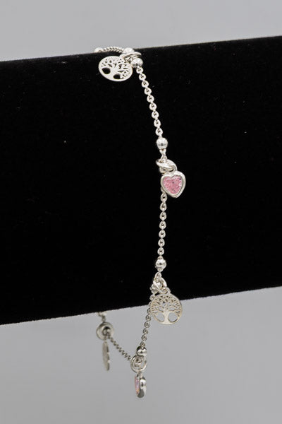 Bracelet with hearts and Tree of life discs