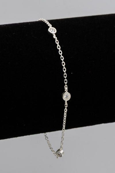 Sterling silver bracelet with cubic zirconias