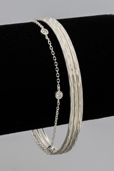 Sterling silver bracelet with cubic zirconias