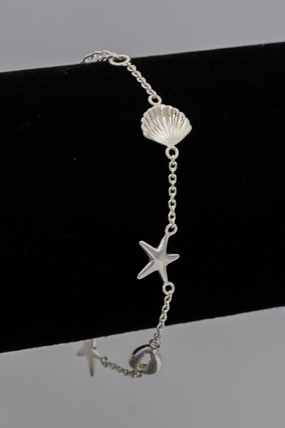 Sterling silver shell bracelet