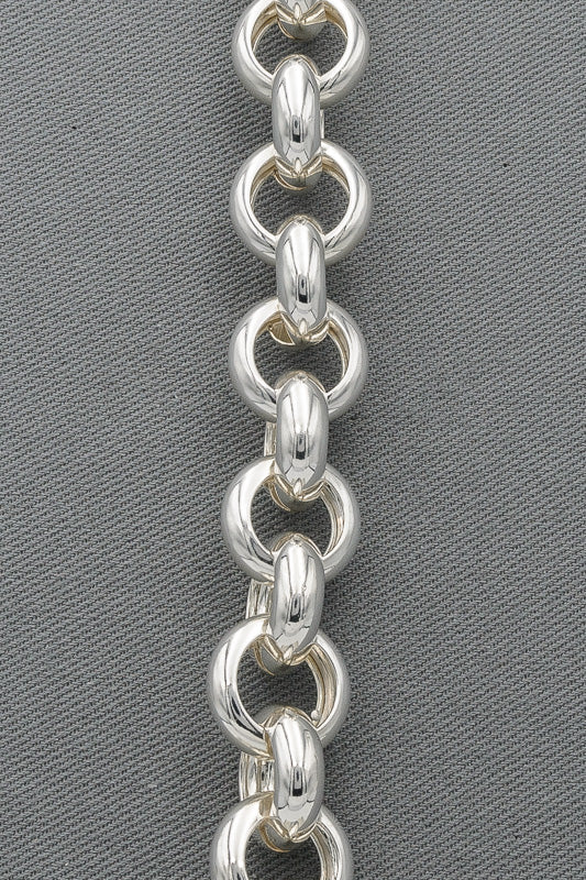 Sterling silver bold belcher bracelet 21 cm with signoretti clasp
