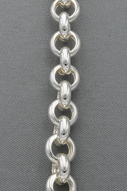 Sterling silver bold belcher bracelet 21 cm with signoretti clasp