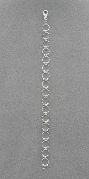 Sterling silver circle with balls bracelet