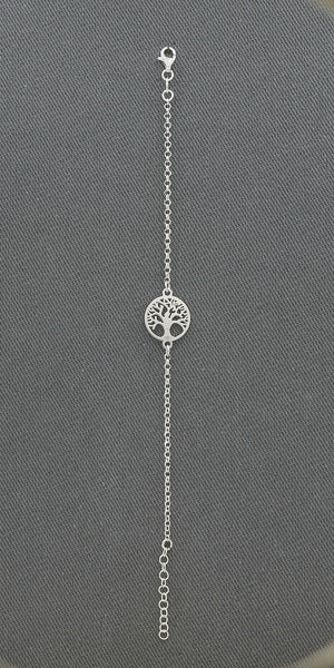 Sterling silver tree of life bracelet L