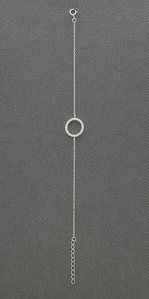 Sterling silver cubic circle bracelet
