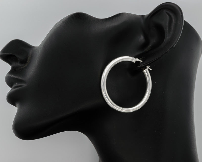 Sterling silver hoops 3 mm x 35 mm