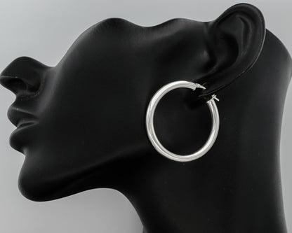 Sterling silver hoops 3 mm x 35 mm