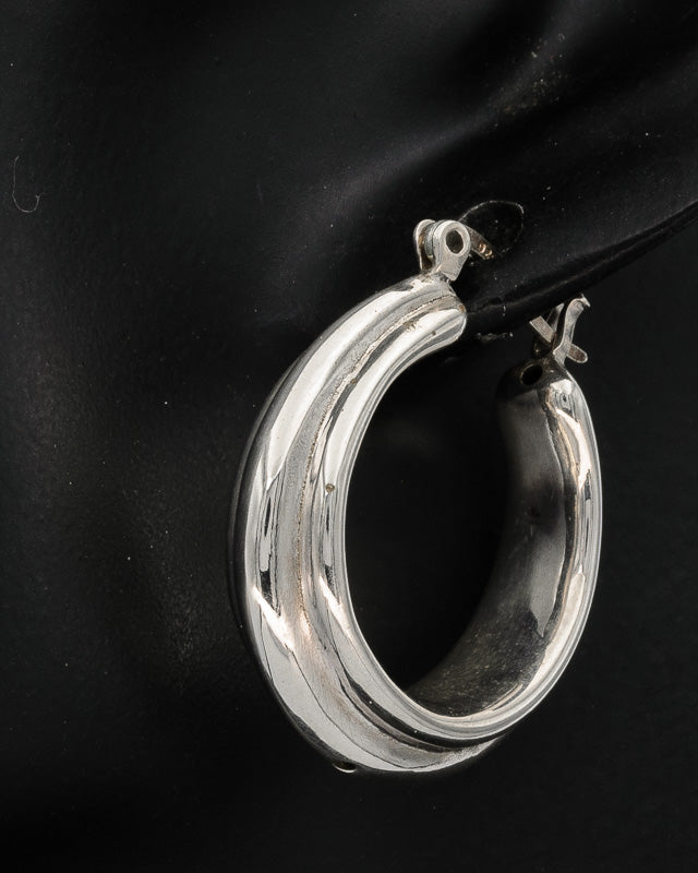 Bold sterling silver hoop