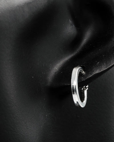 Sterling silver square edges hoop
