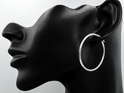 Sterling silver 2.5 mm x 35 mm hoops