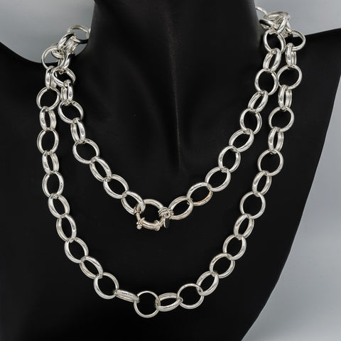 Sterling silver belcher chain 80 cm