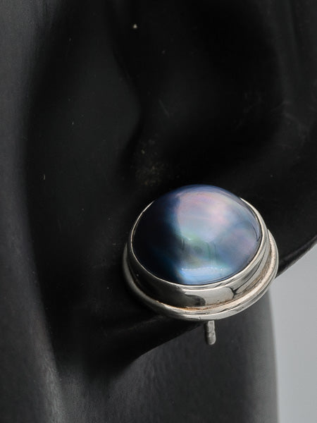 Blue Mabe' set in sterling silver