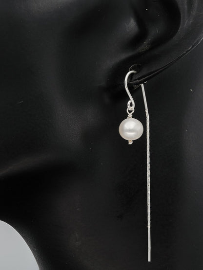 Sterling silver threader  pearl earring
