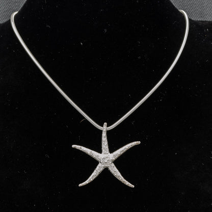 Sterling Silver Starfish Pendant – Matte & Polished Finish
