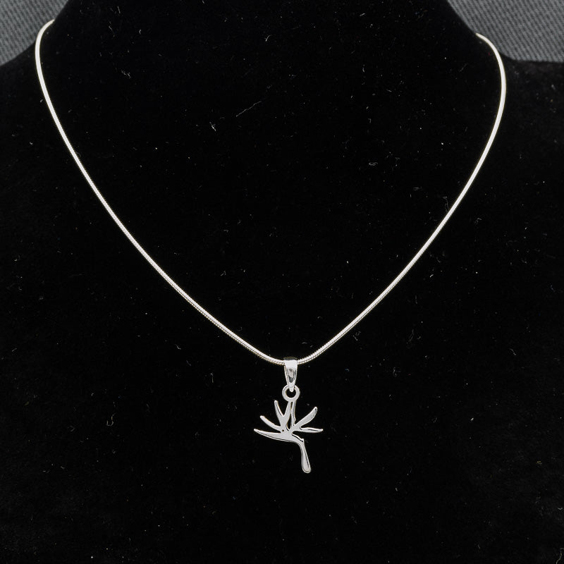 Sterling silver strelitzia pendant
