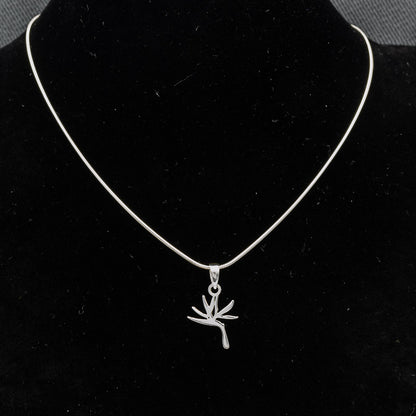 Sterling silver strelitzia pendant