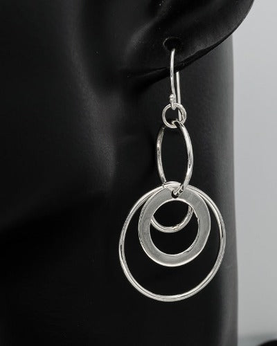 Sterling silver multi circle earrings
