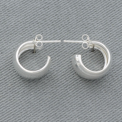 Chunky Sterling Silver Hoop Earrings – 18 mm - Silvertree Jewelry #