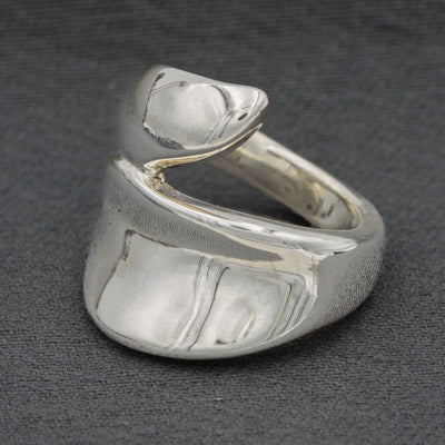 Electroplated Wrapped Silver Ring Sculpted Design