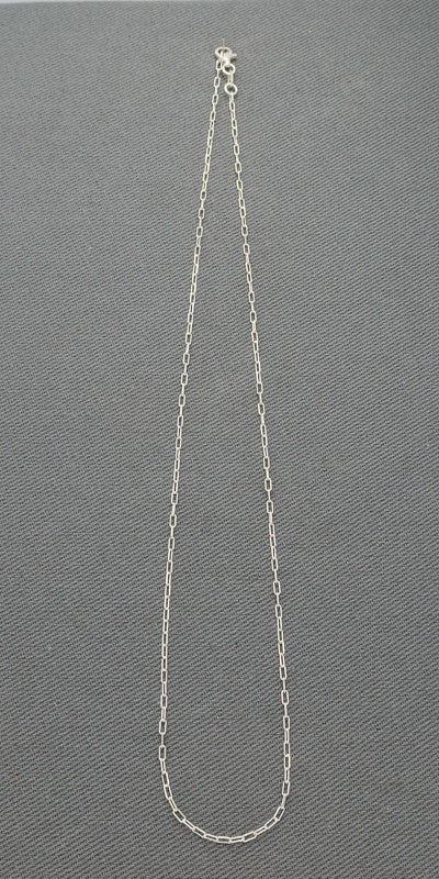 Extra Thin Sterling Silver Paperclip Chain 1.5mm – Minimalist Modern Link Necklace