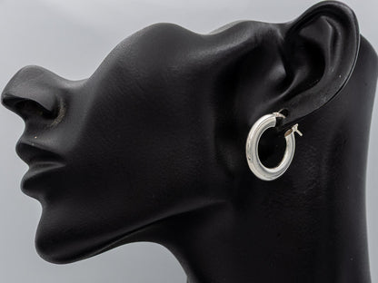 Sterling silver flat hoop 2.4 cm x 4 mm
