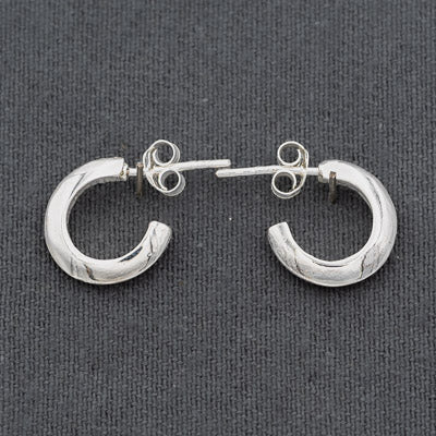 Sterling silver hoop 1.2cm x 3mm flat sided