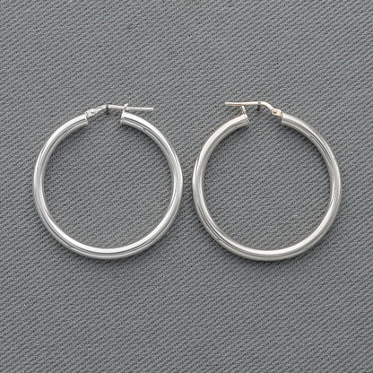 Sterling silver 2.5 mm x 35 mm hoops