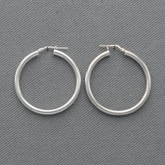 Sterling silver 2.5 mm x 35 mm hoops