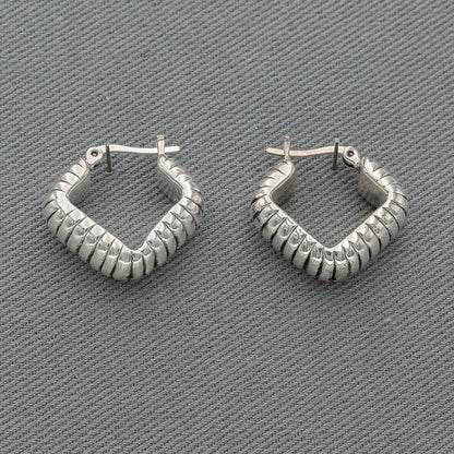 Sterling silver stripe hoops