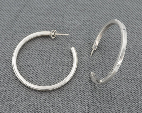 Sterling silver square hoops 4 cm