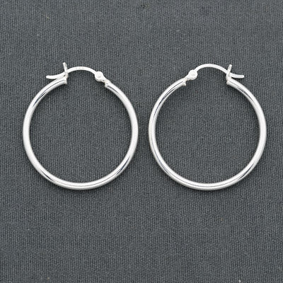 Sterling silver hoops 3 cm x 2 mm