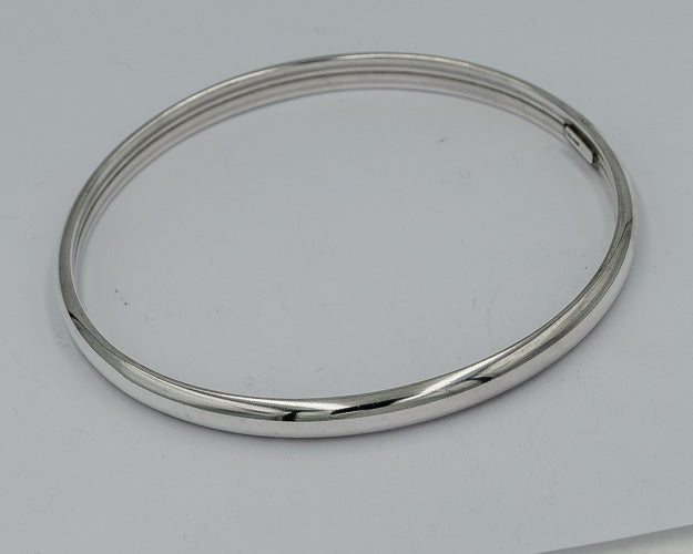 Italian Sterling Silver Half Round Bangle – 6mm