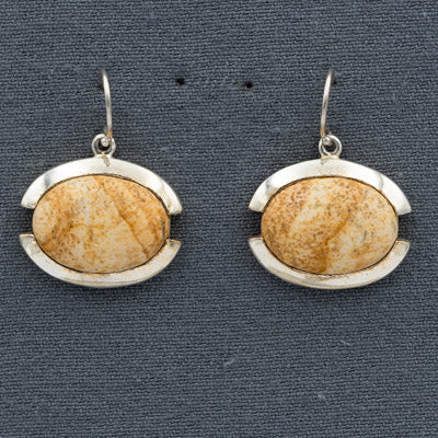 Kalahari Desert Stone Earrings in Sterling Silver – Natural Earth-Tone